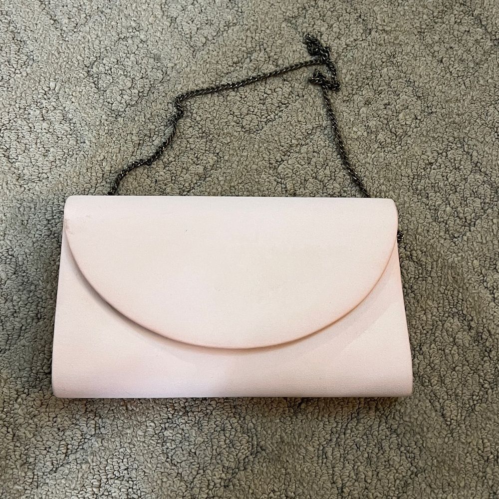 Vintage DYEABLES Wedding Prom PURSE/Clutch pink w/ Shoulder Chain